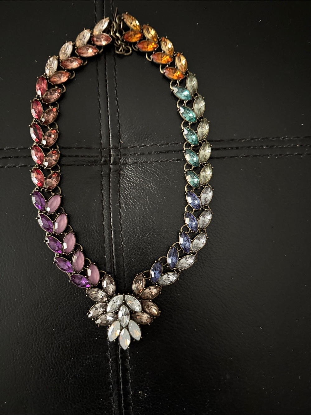 BaubleBar Rainbow Marquise Crystal Necklace